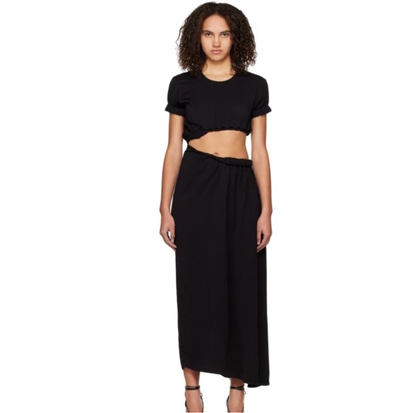Christopher Esber Black Roll Sleeve Tee Maxi Dress (NWOT)